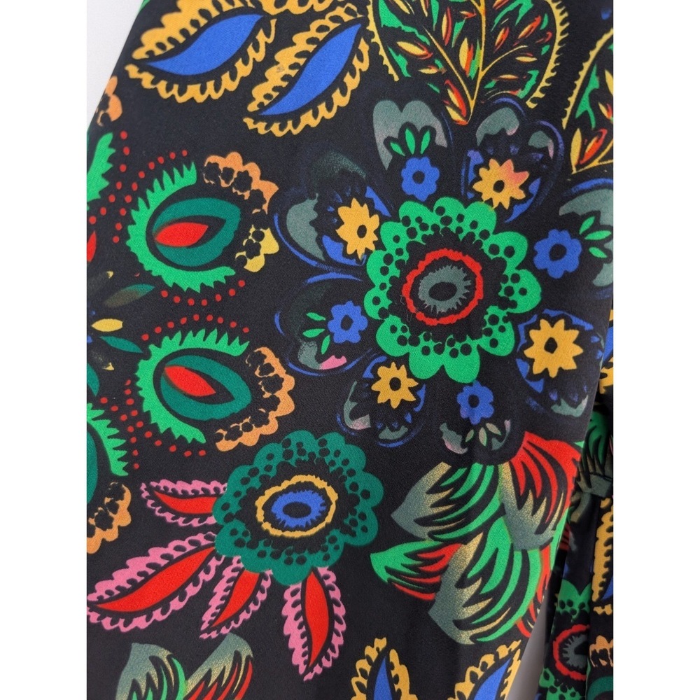 RusttyDustty Black Floral Tiered Ruffle Maxi Dress SML Rio Boho Cottage Prairie - Picture 14 of 16